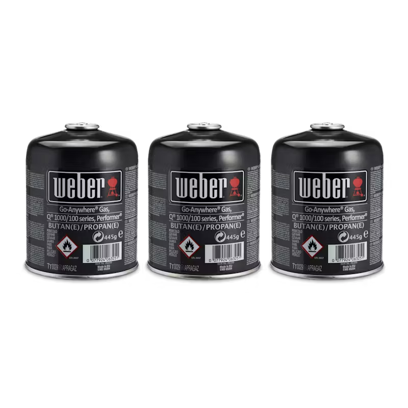 Weber Gas Canister 445g Triple Pack – South Wales Barbecues