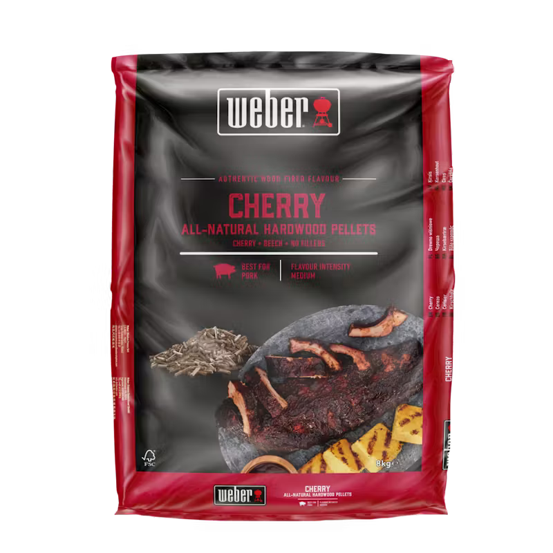 Weber Cherry All-Natural Hardwood Pellets 8kg – South Wales Barbecues
