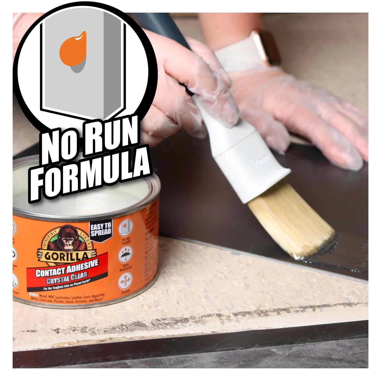 Gorilla Crystal Clear Contact Adhesive 200ml Tin
