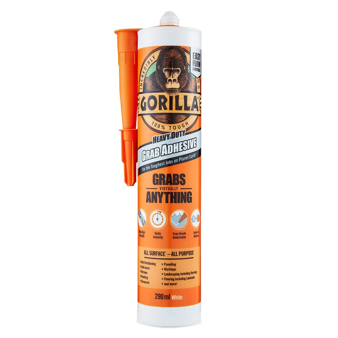 Gorilla Heavy-Duty Grab Adhesive White 290ml – South Wales Barbecues