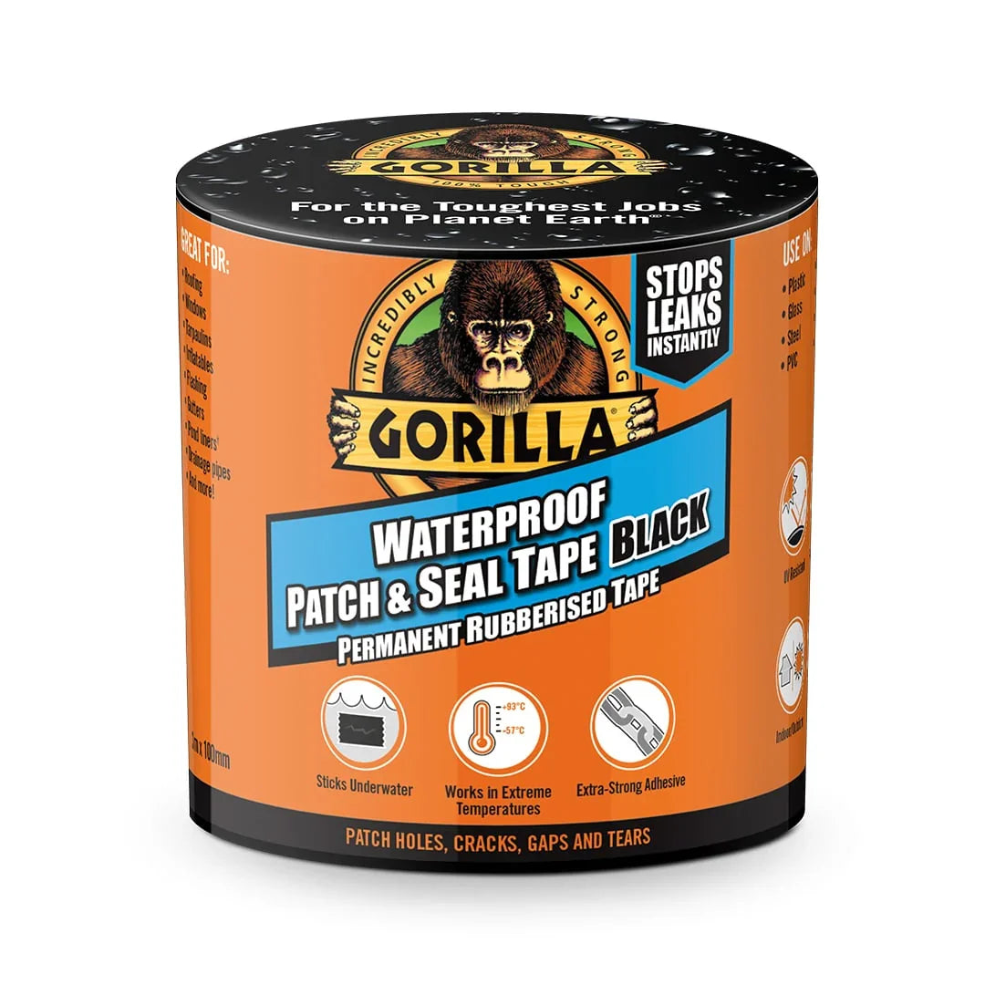 Gorilla Waterproof Patch & Seal Tape 100mm x 3m Black – South Wales Barbecues