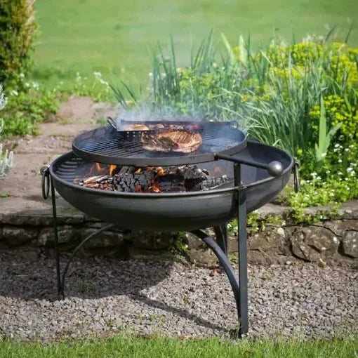 Firepits UK Plain Jane with Swing Arm BBQ Rack Fire Pit – South Wales Barbecues