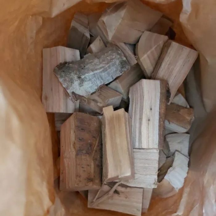 Inside a bag of Big K Wood Chunks