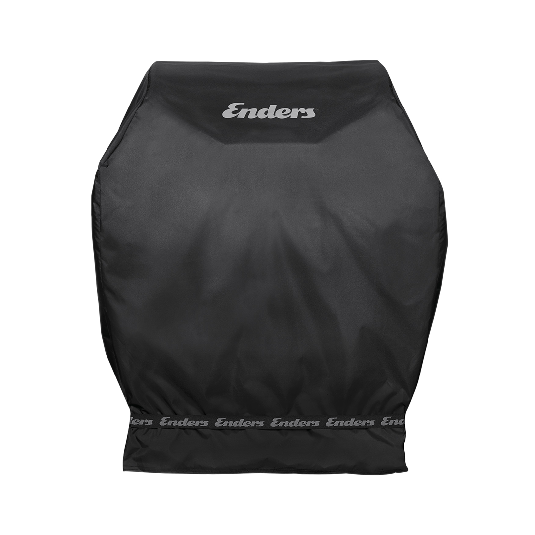 Black BBQ cover with 'Enders' branding on a white background