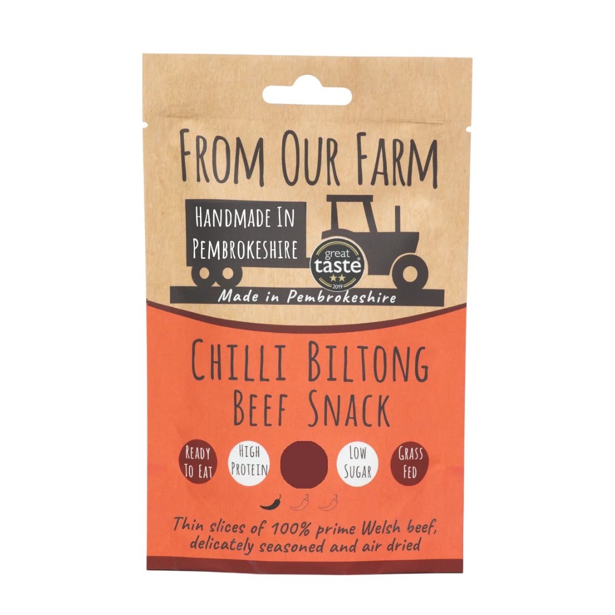 From Our Farm Chilli Biltong Packaging