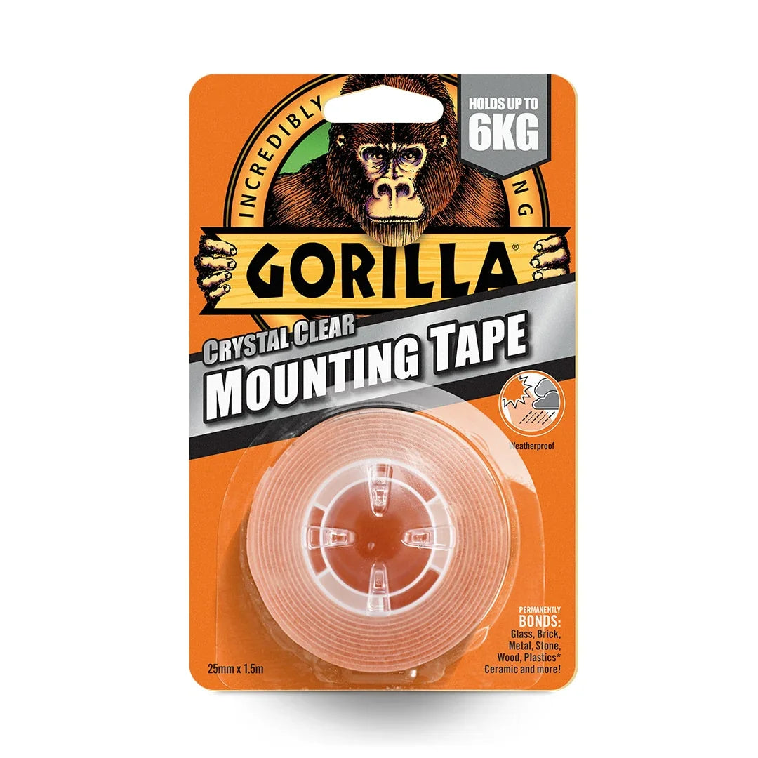 Gorilla Crystal Clear Mounting Tape 25mm x 1.5m – South Wales Barbecues