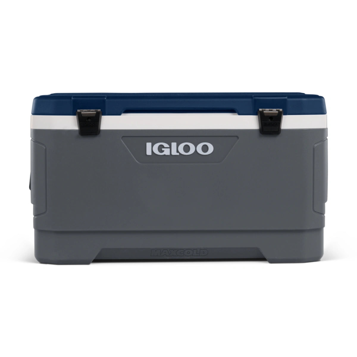 Gray and white cooler with 'Igloo' branding on a white background