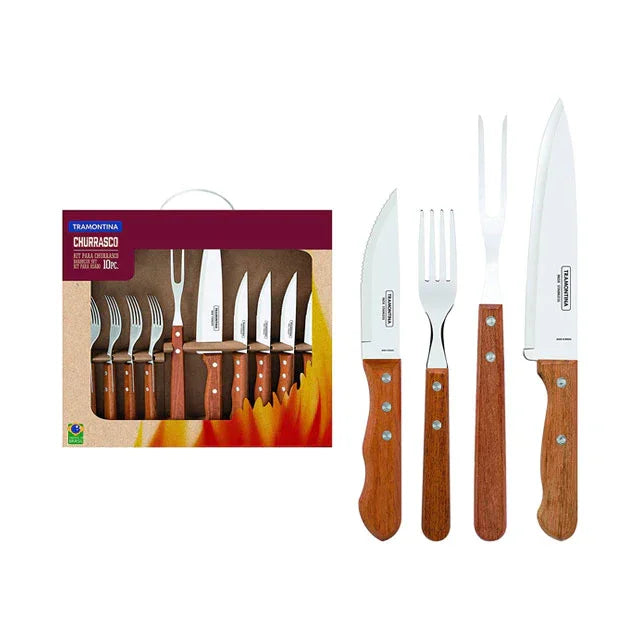 Tramontina 10 Piece Cutlery and Carving Set - Natural Wood – South Wales Barbecues